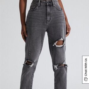 PacSun Faded Black Ripped Mom Jeans